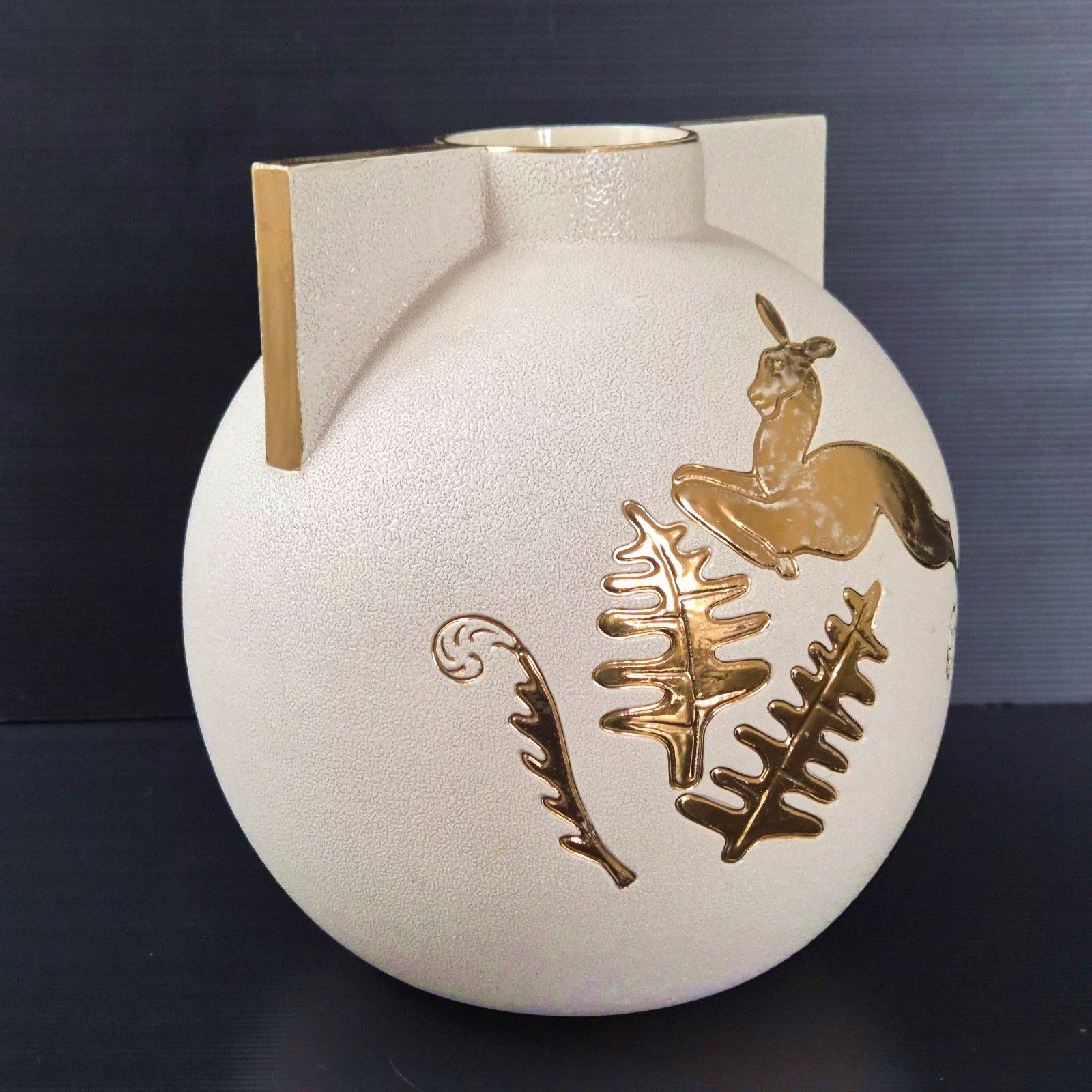 Home Decor Vase Vintage Art Deco A La Biche 1930 Ceramique Manufacture De Sevres 30s Retro photo