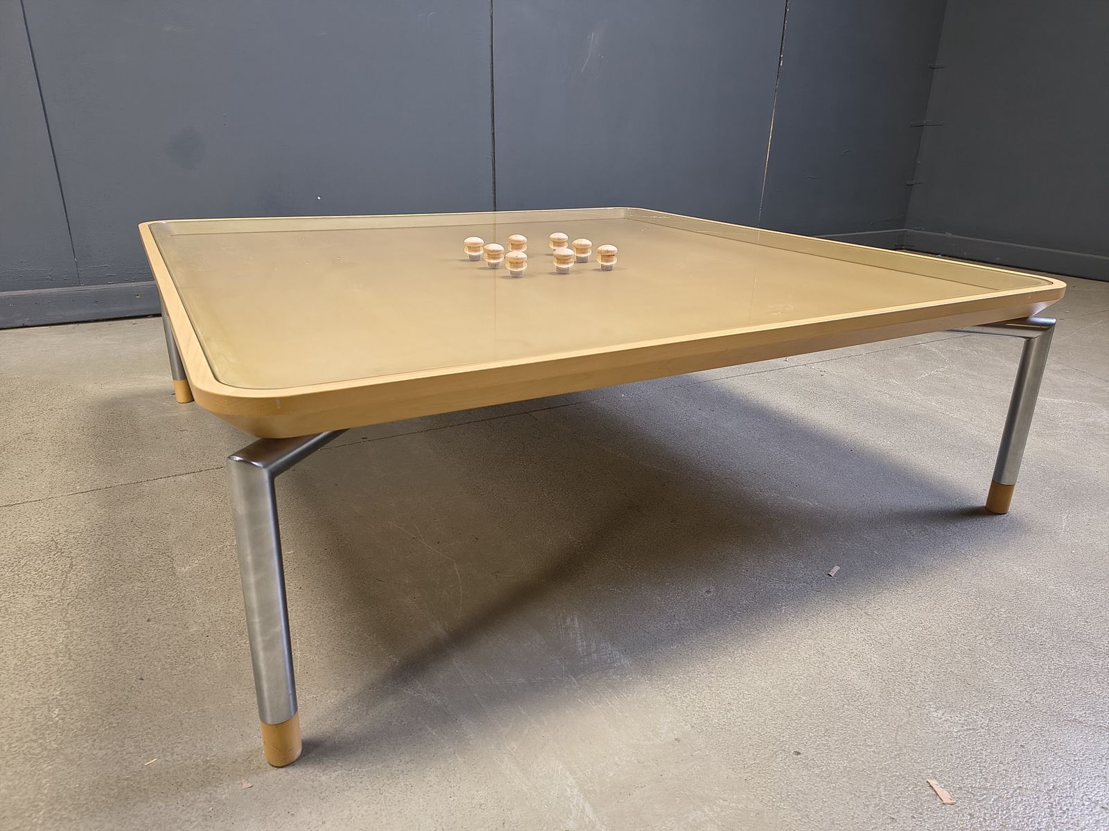Post Modern Coffee Table With Cork And Glass, 1980s photo Furniture