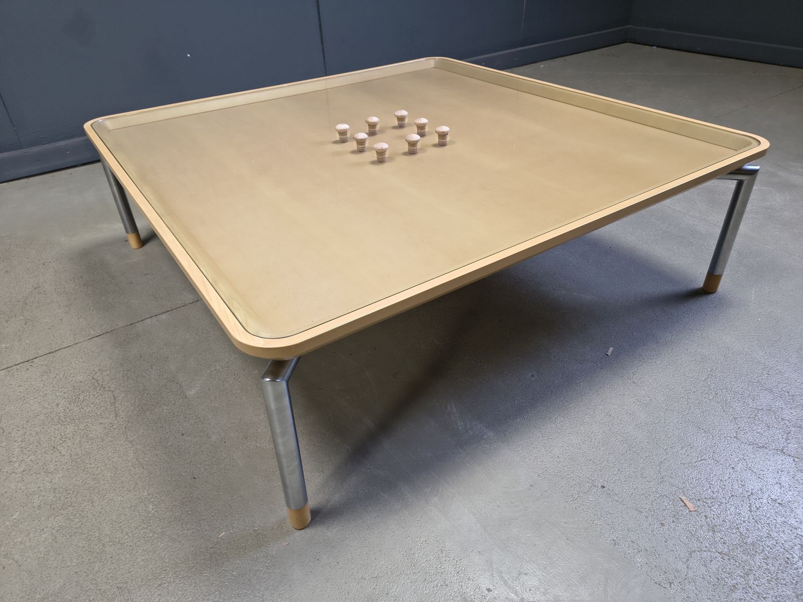 Post Modern Coffee Table With Cork And Glass, 1980s photo 950.0