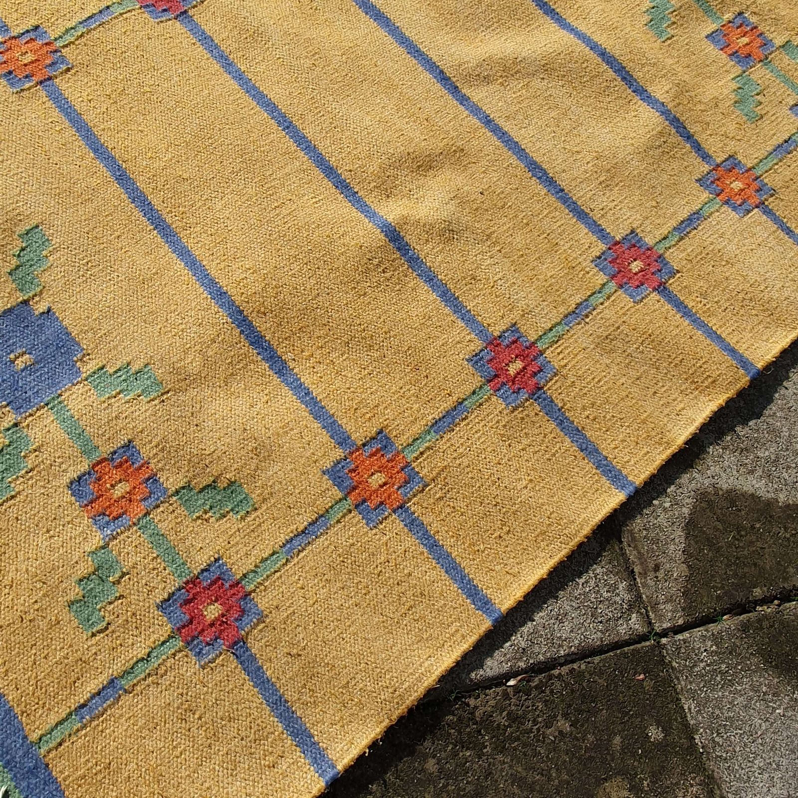 A Vintage Traditional Swedish Flatweave Rollakan Rug. 1960s photo vinterior