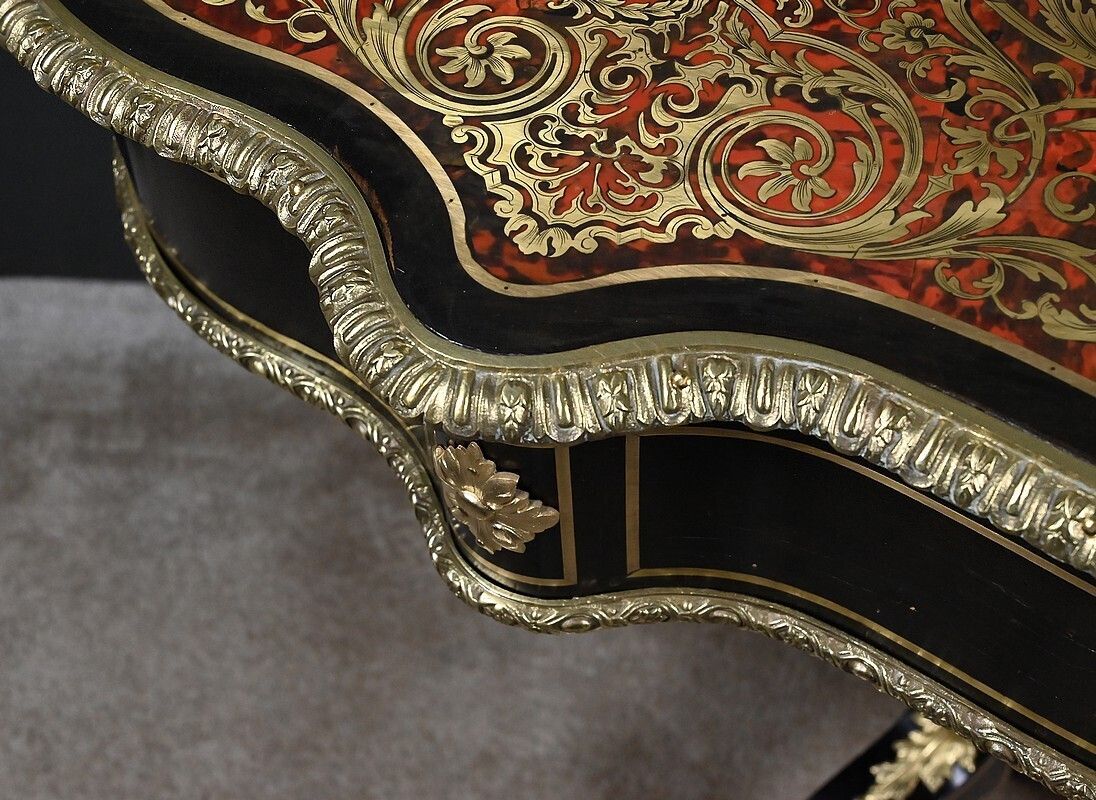 Violin Shaped Table In Boulle Marquetry, Napoleon III Period – Mid 19th Century photo 3840.0