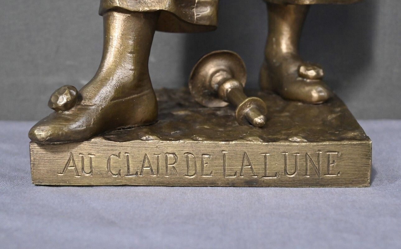 1660.0 Bronze Sculpture "By The Light Of The Moon" Signed Bouret – Late 19th Century photo