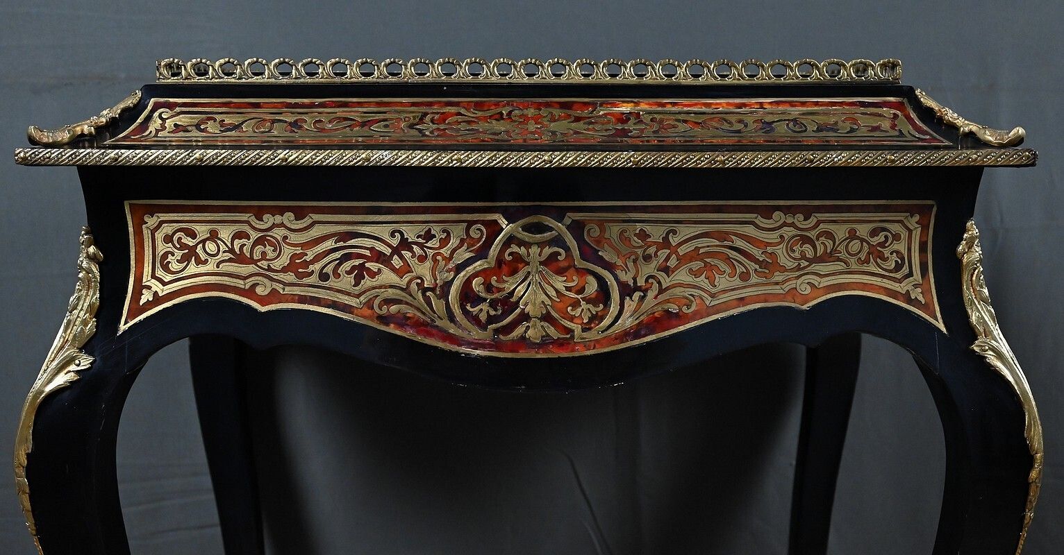 photo vintage Boulle Marquetry Jardinière, Napoleon III Period – Mid 19th Century
