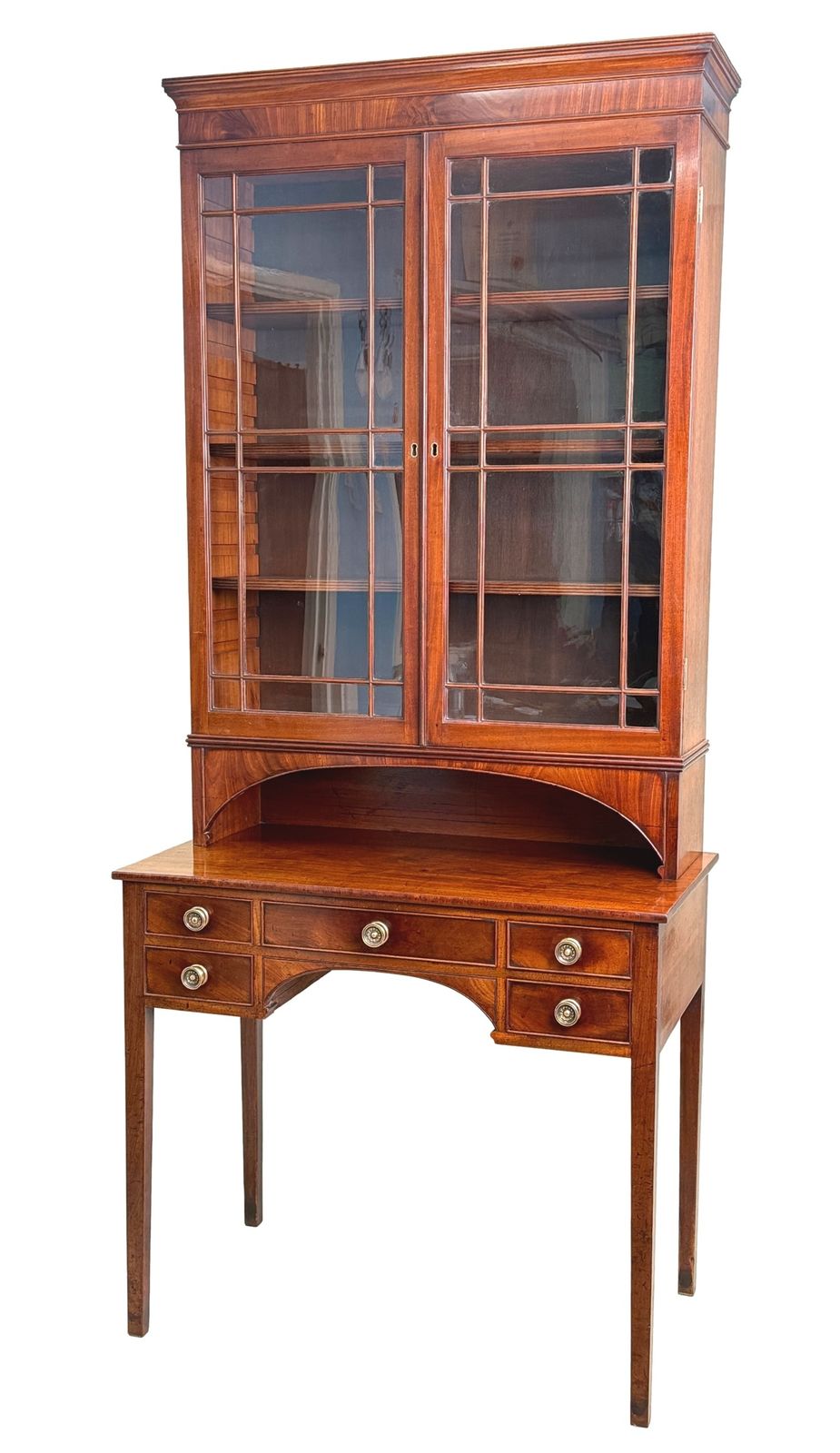 Unusual 18th Century Georgian Mahogany Display Cabinet (England, Circa 1790)