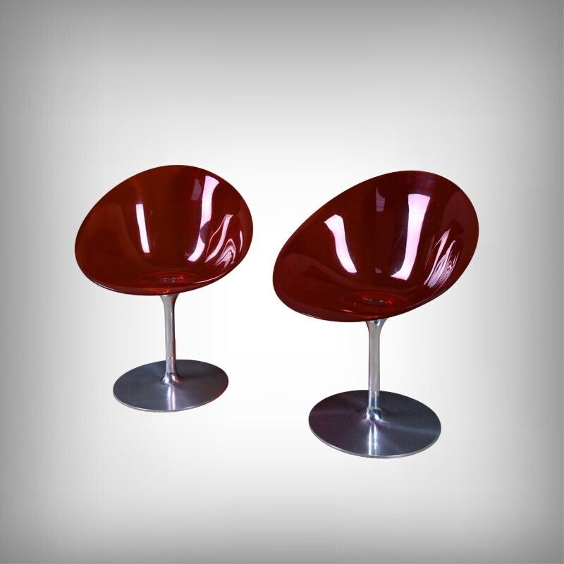 Pair Of Eros Armchairs In Polycarbonate, By P. Starck – 2001 photo furniture