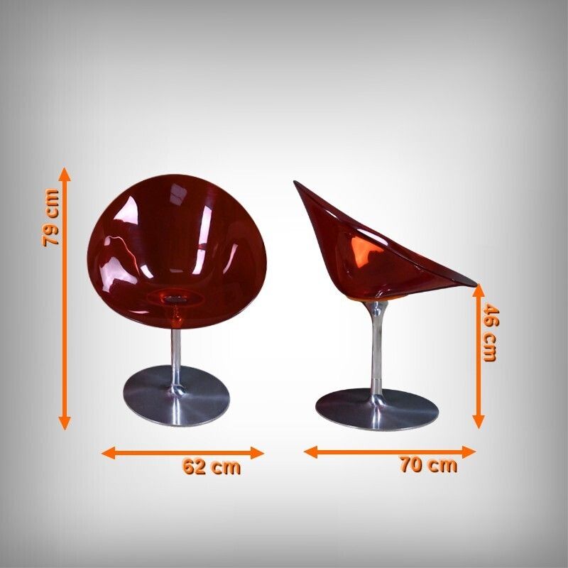 photo furniture Pair Of Eros Armchairs In Polycarbonate, By P. Starck – 2001