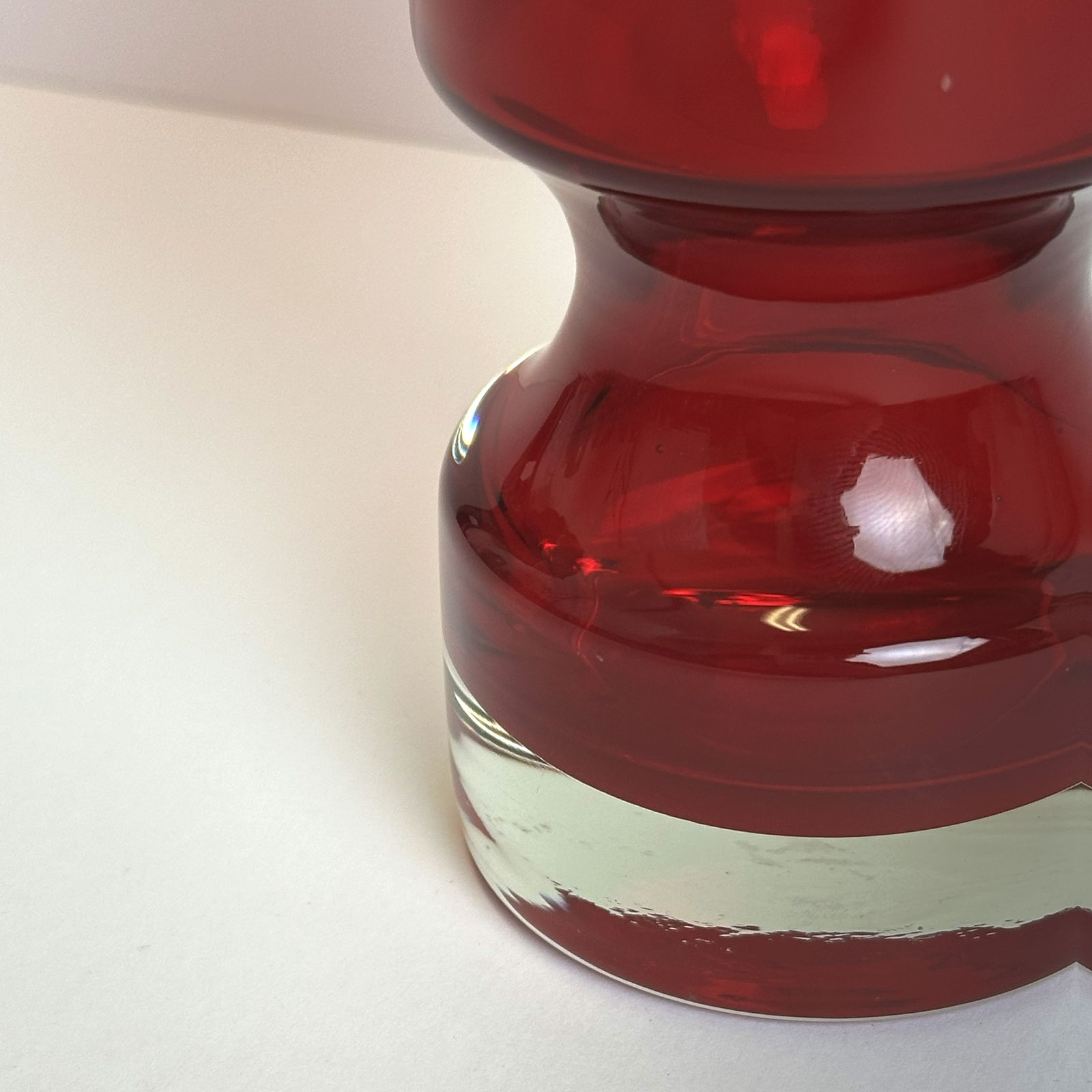 Mid Century Modern Red Cased Glass Vase By Alsterfors, Sweden, 1960s photo furniture
