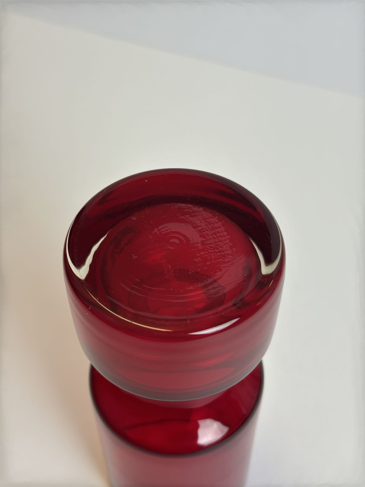 Mid Century Modern Red Cased Glass Vase By Alsterfors, Sweden, 1960s photo vinterior