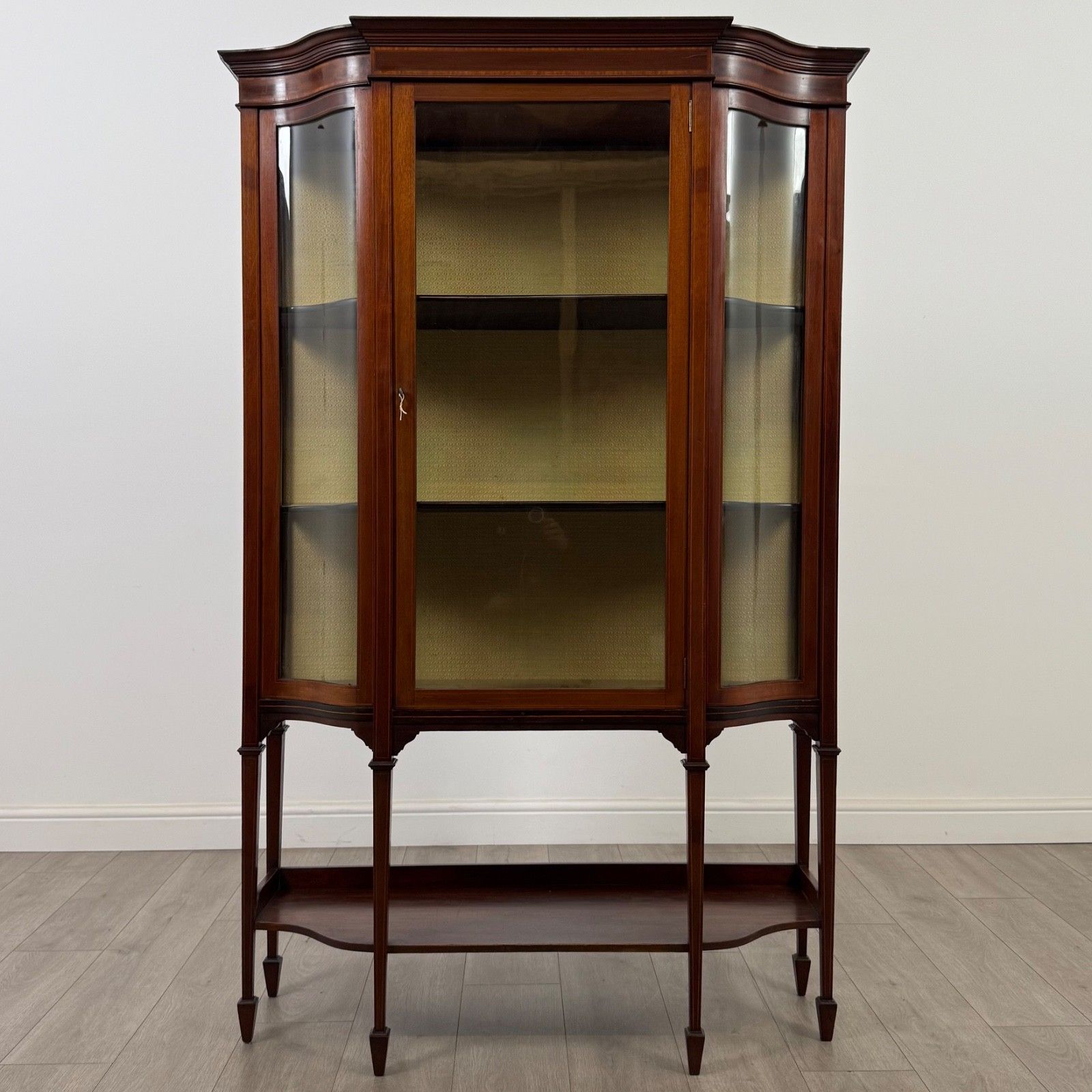 Antique 20th Century Edwardian Display Cabinet In Mahogany ( Af 5273 )