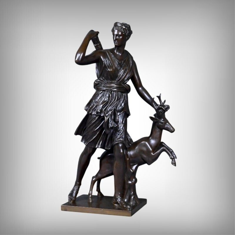 Important Bronze Sculpture "Diana The Huntress" After Leochares – Part 2, 19th Century