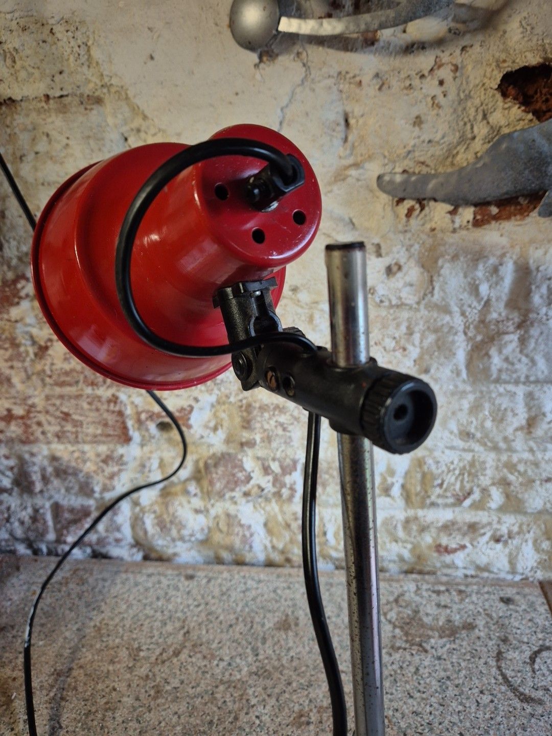 1980's Adjustable Metal Red Desk Lamp By Moda Of Denmark photo vintage