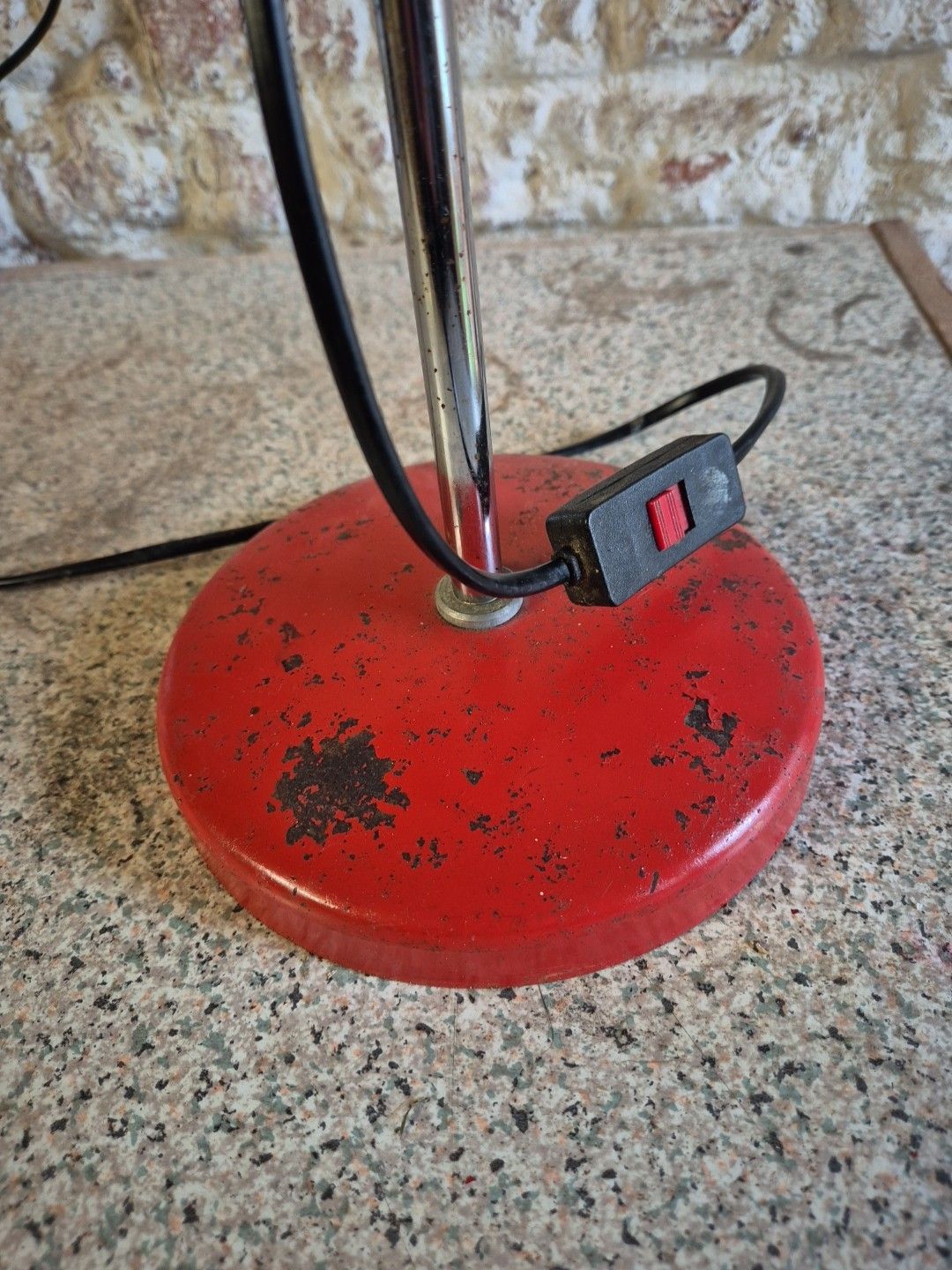 photo furniture 1980's Adjustable Metal Red Desk Lamp By Moda Of Denmark