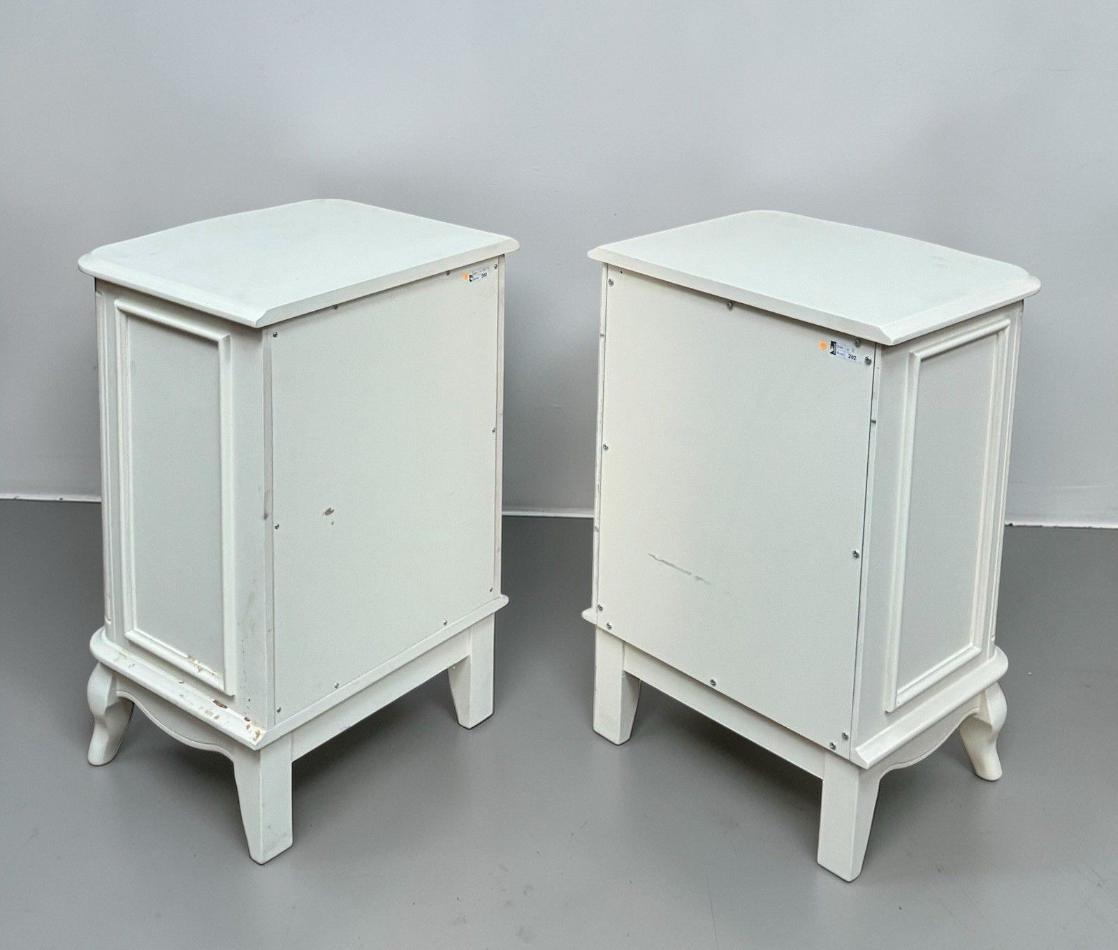 photo for sale Pair Of Laura Ashley Provençale Dove Grey Bedside Chest Of Drawers Rococo Style