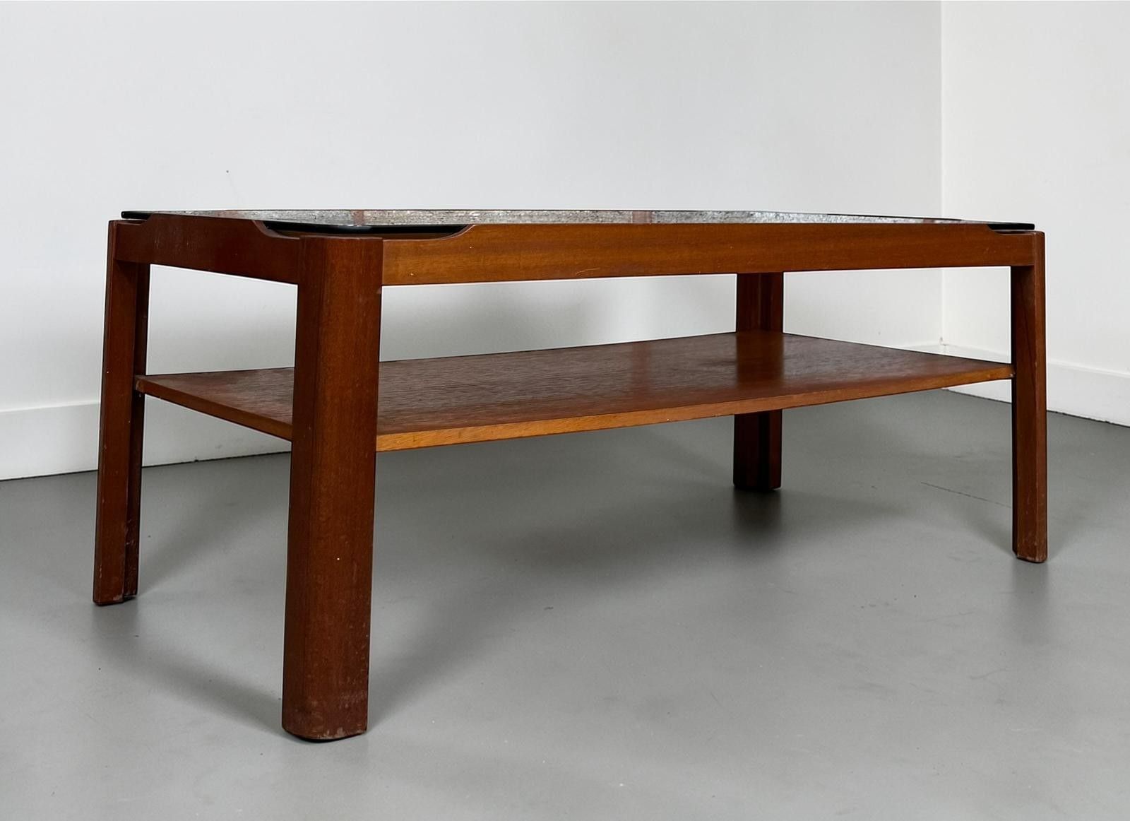 Myers Teak Coffee Table Vintage Retro Smoked Glass photo furniture