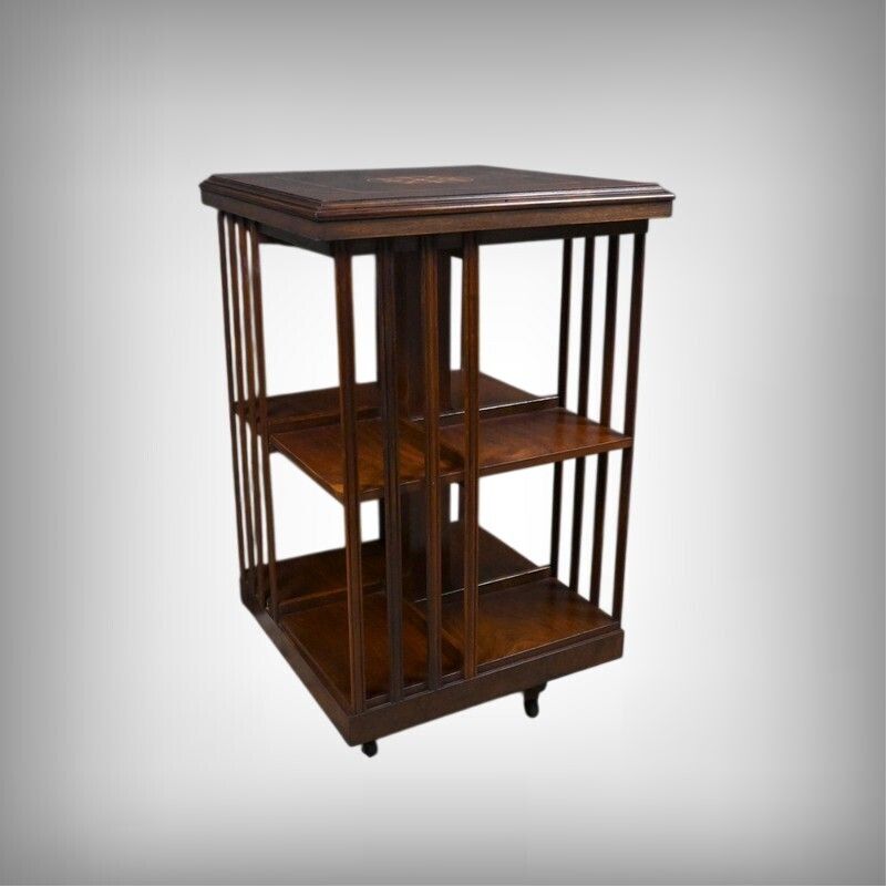 Mahogany Revolving Bookshelf, England – Mid 20th Century photo furniture