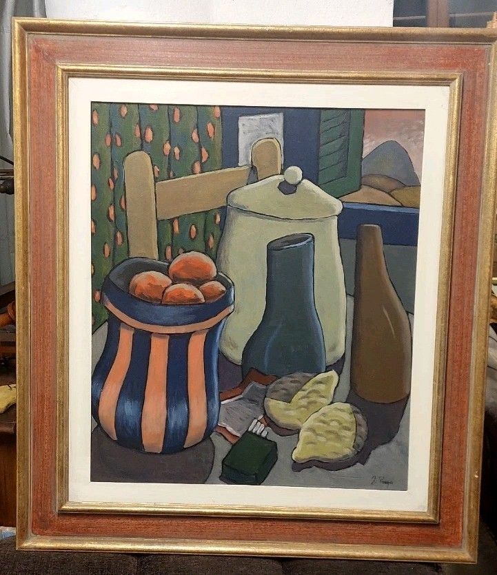 Dipinto Olio Su Tela  Prayer ( 1924 ) Natura Morta Con Cedri 70 X  60  Cm photo buy