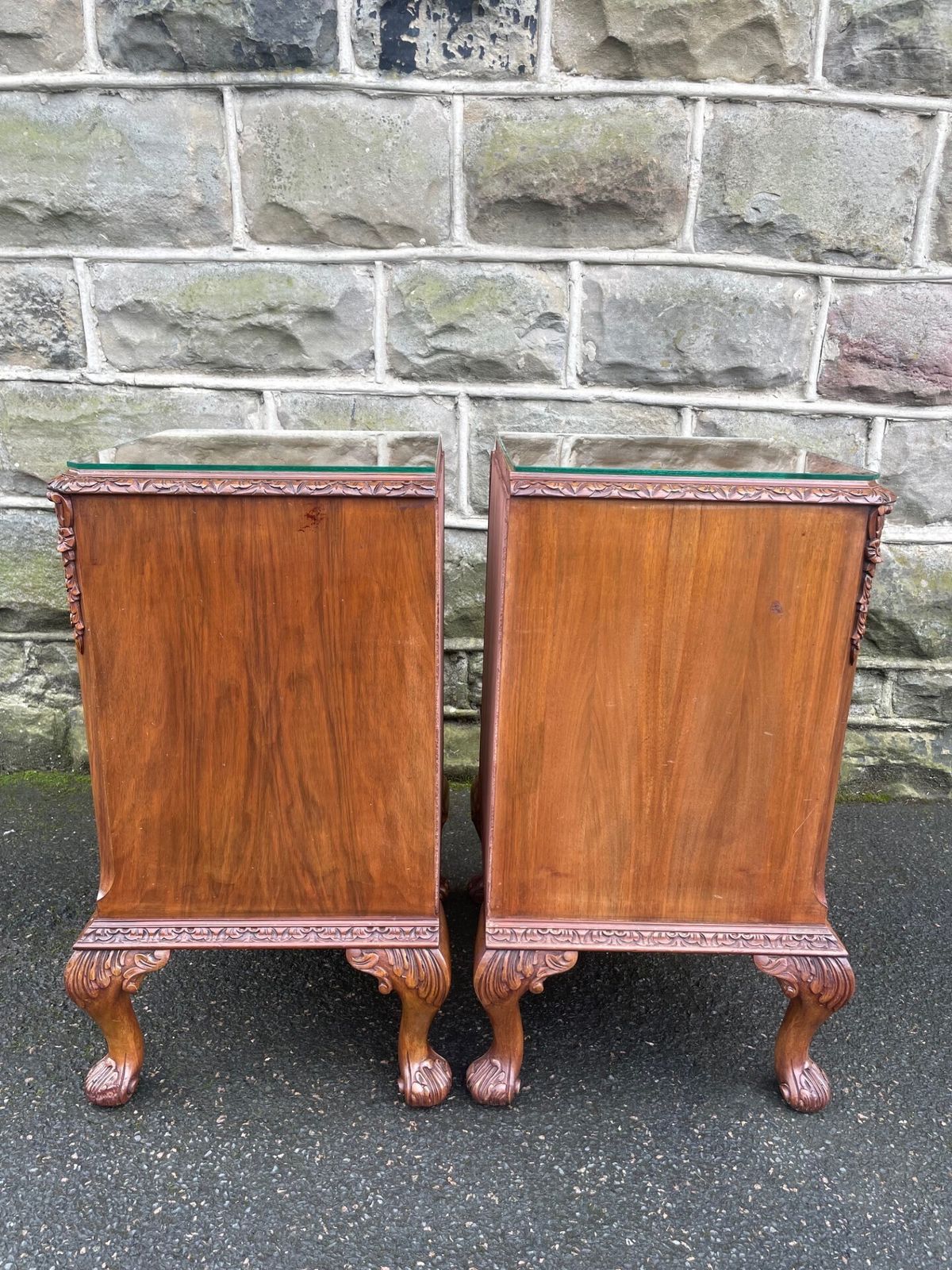 Pair Antique Burr Walnut Bedside Cabinets photo vinterior