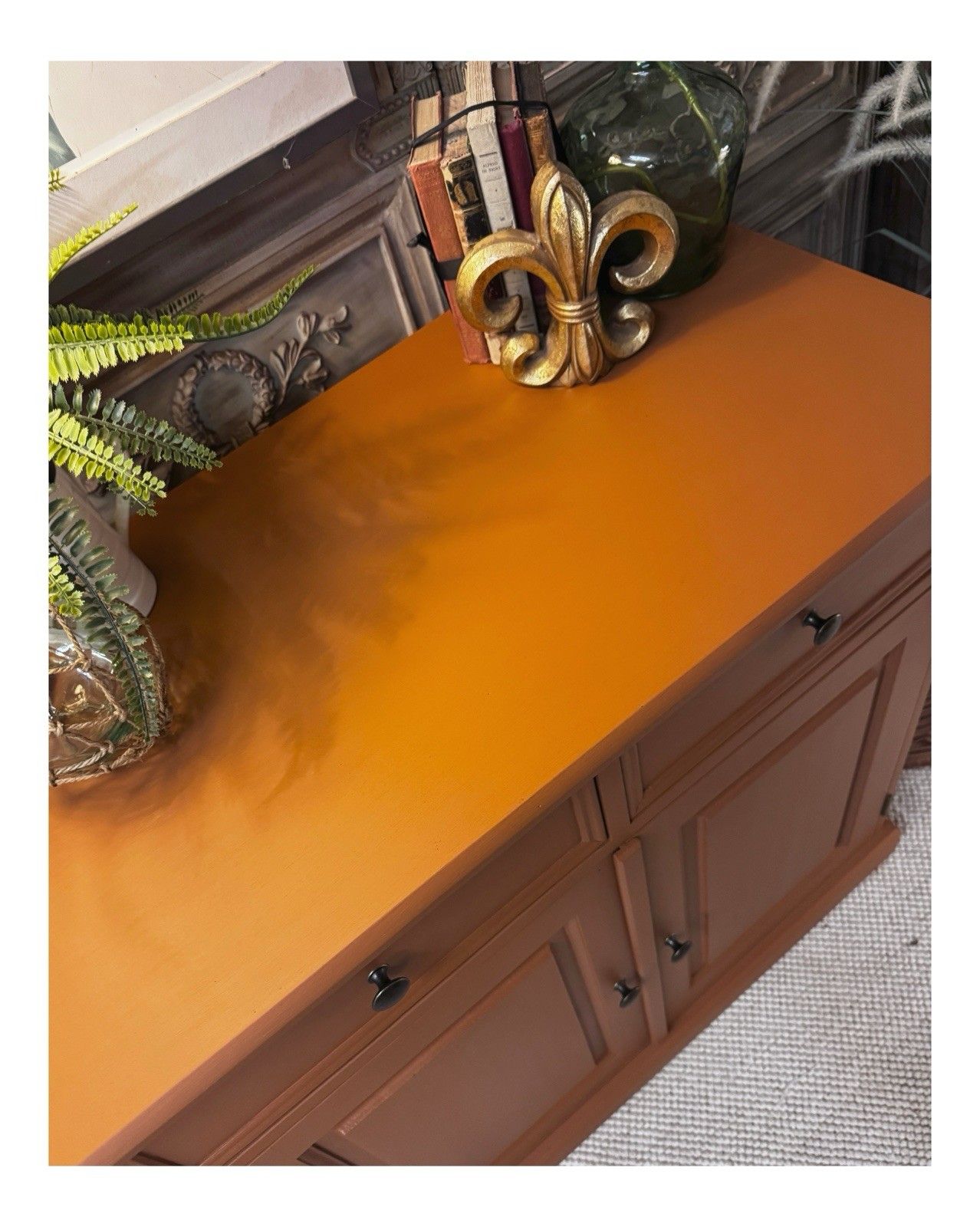 Small Sideboard Or Hall Cupboard  In Marmelo By Farrow And Ball Delivery 🍊 photo 285.0