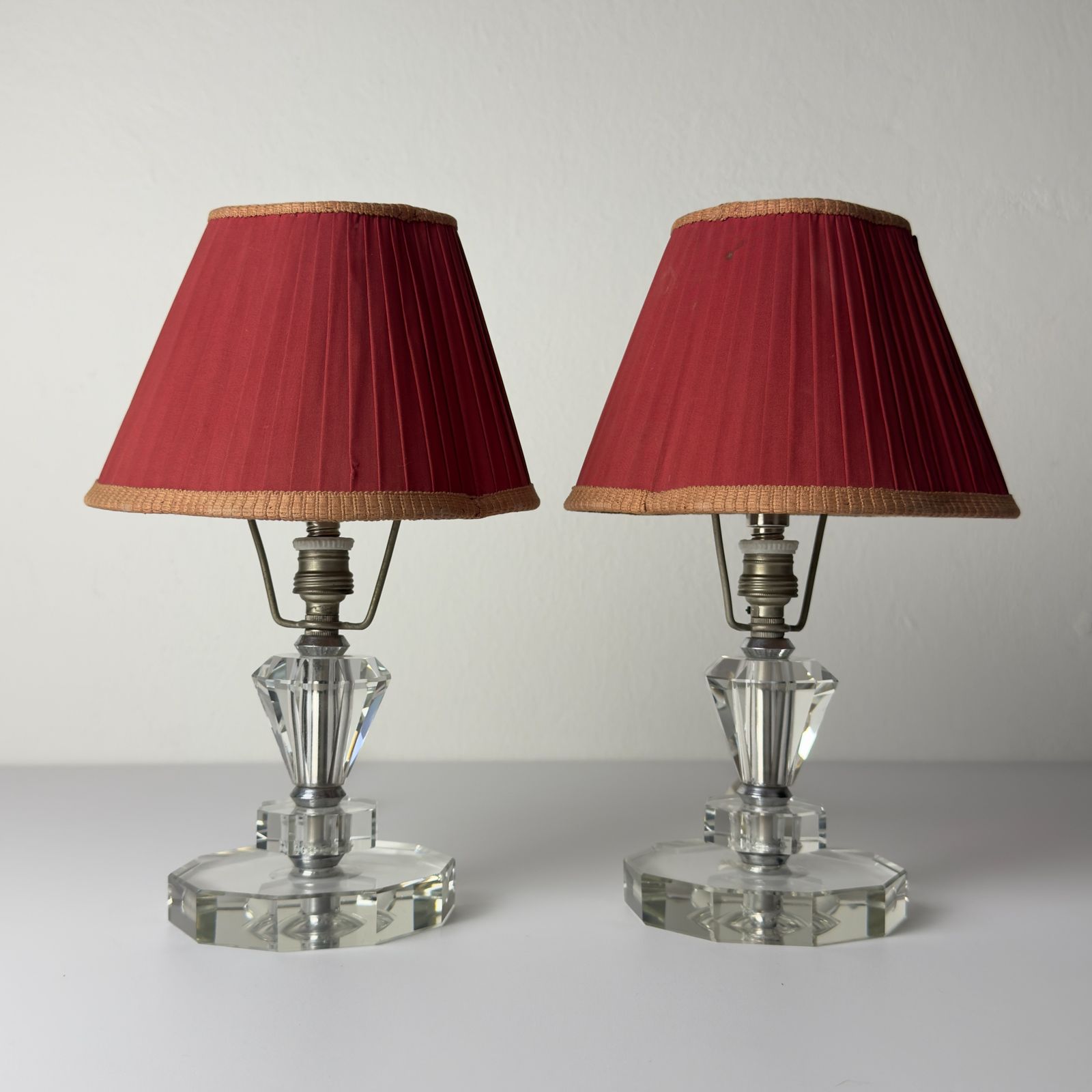Vintage Glasses Table Lamps, Set Of 2, Italy 1950s photo 450.0