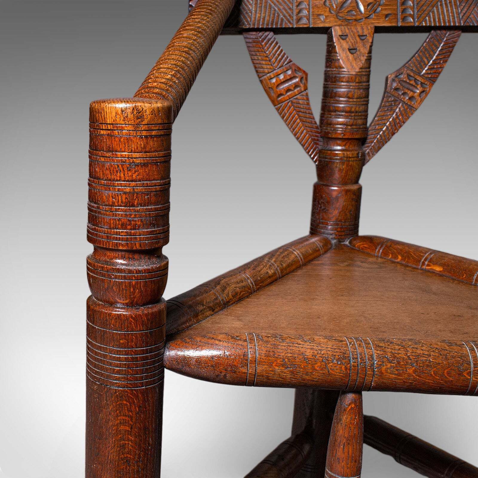 photo for sale Antique Old Saxon Armchair, English, Oak, Turner's Chair, Elbow Seat, Victorian