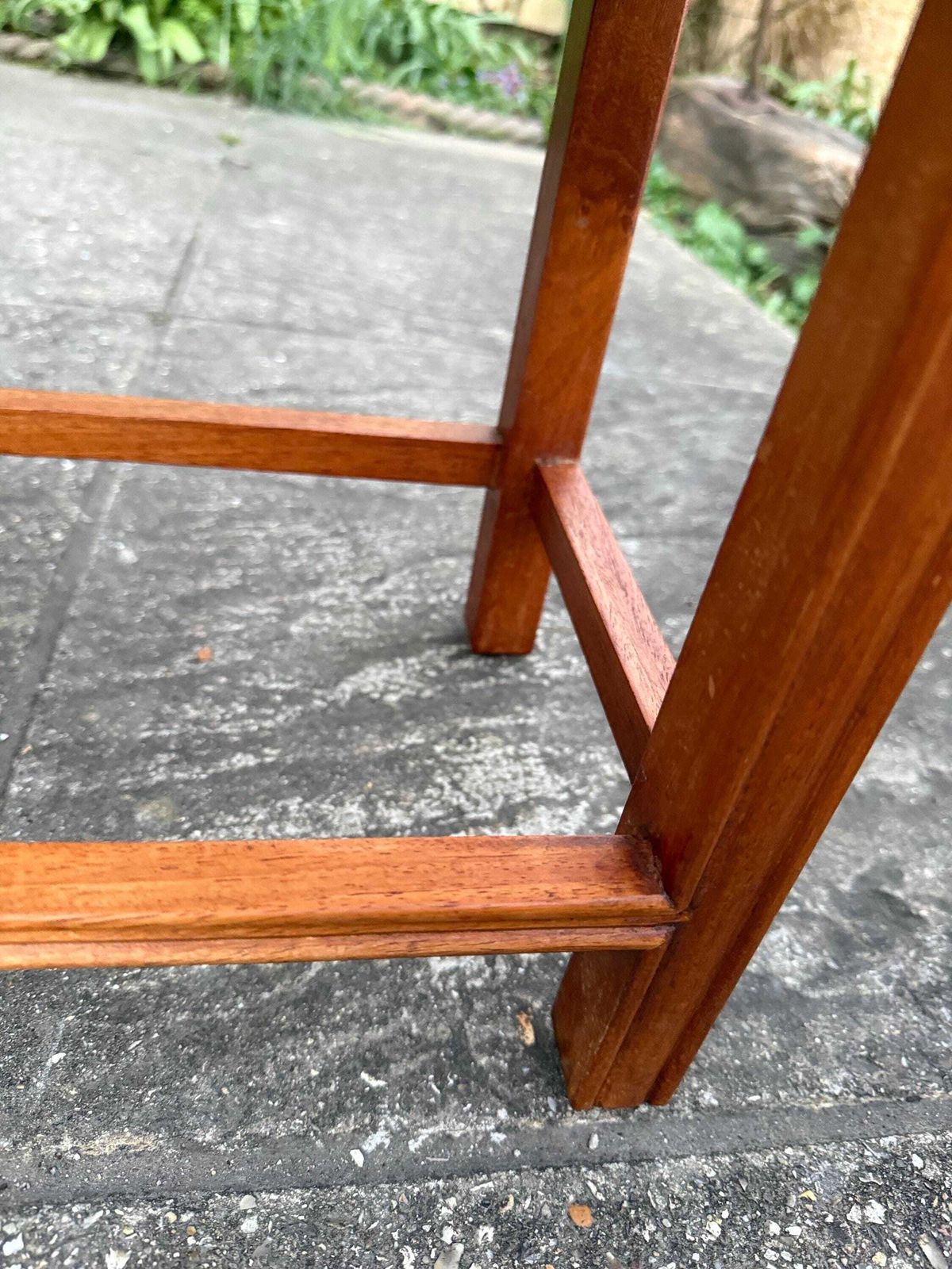 photo buy Vintage Chinoiserie Table Hardwood Oriental Inspired Side Accent Table, Plant Stand