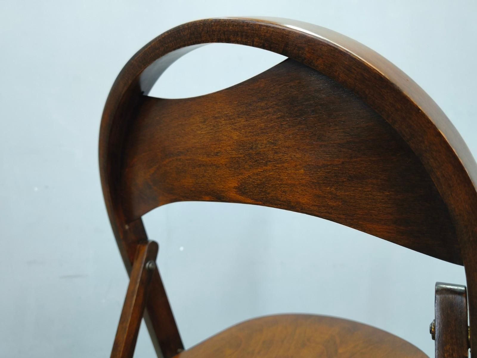 photo for sale Pair Of Bauhaus Folding Chairs B751 By Ligna, Czechoslovakia 1930s