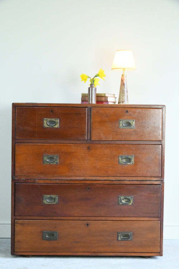 Antique Mahogany Campaign Chest photo for sale
