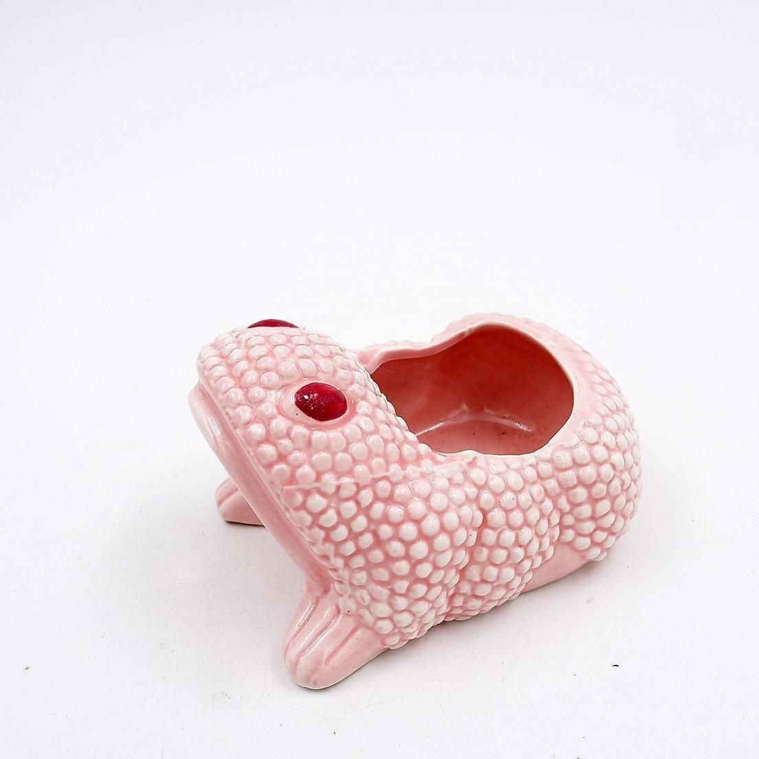 Vintage Powder Pink Frog Planters In The Style Of Jean Roger photo furniture