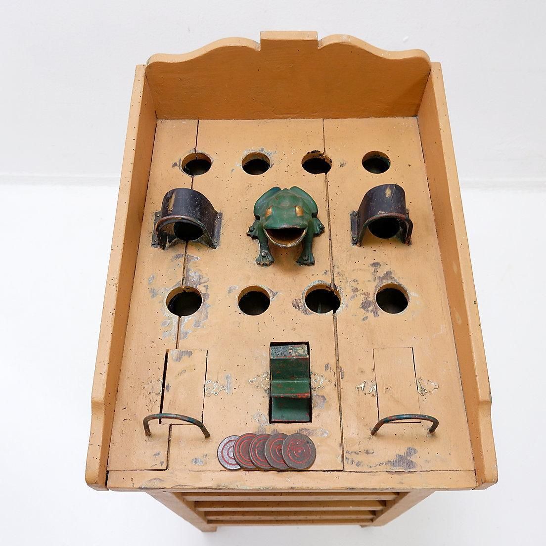 "The Frog Game", Vintage Game In Wood And Painted Iron, Early 20th photo furniture