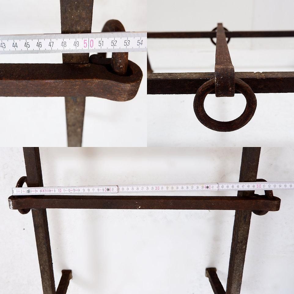 19th Century Antique Wrought Iron Andirons With Curved Legs photo Home Fixtures