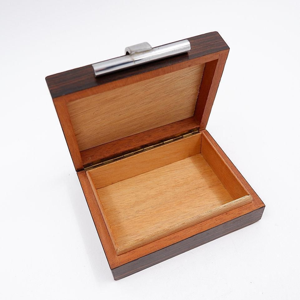 Art Deco Box In Wood And Metal Attributed To The Maison Desny   1930s photo buy