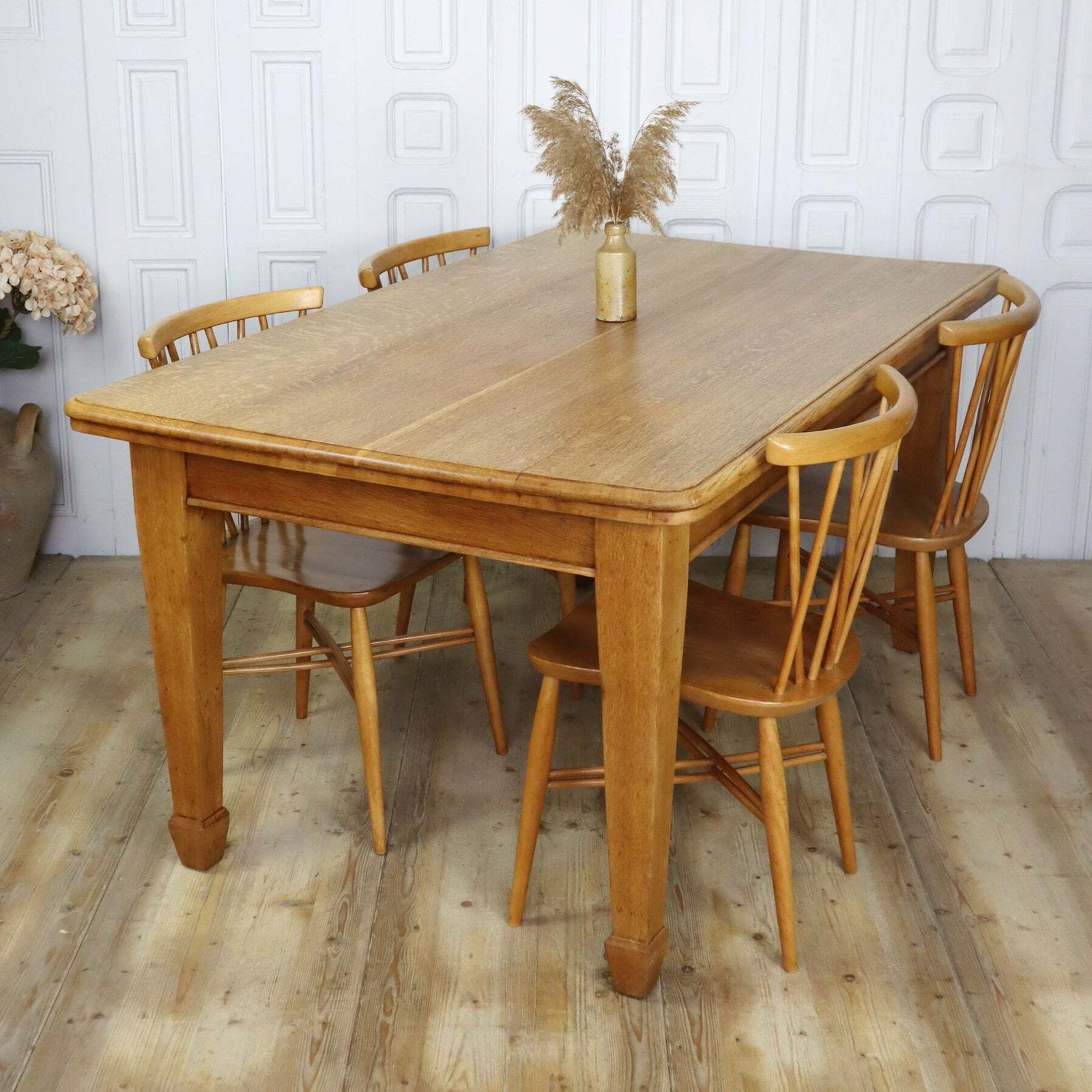 Antique Solid Oak Dining Table