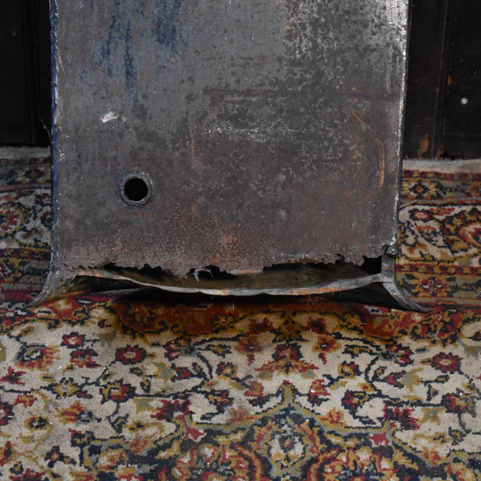 photo for sale Antique Art Noueau Handmade Repousse Copper Demi Lune Umbrella Stick Stand