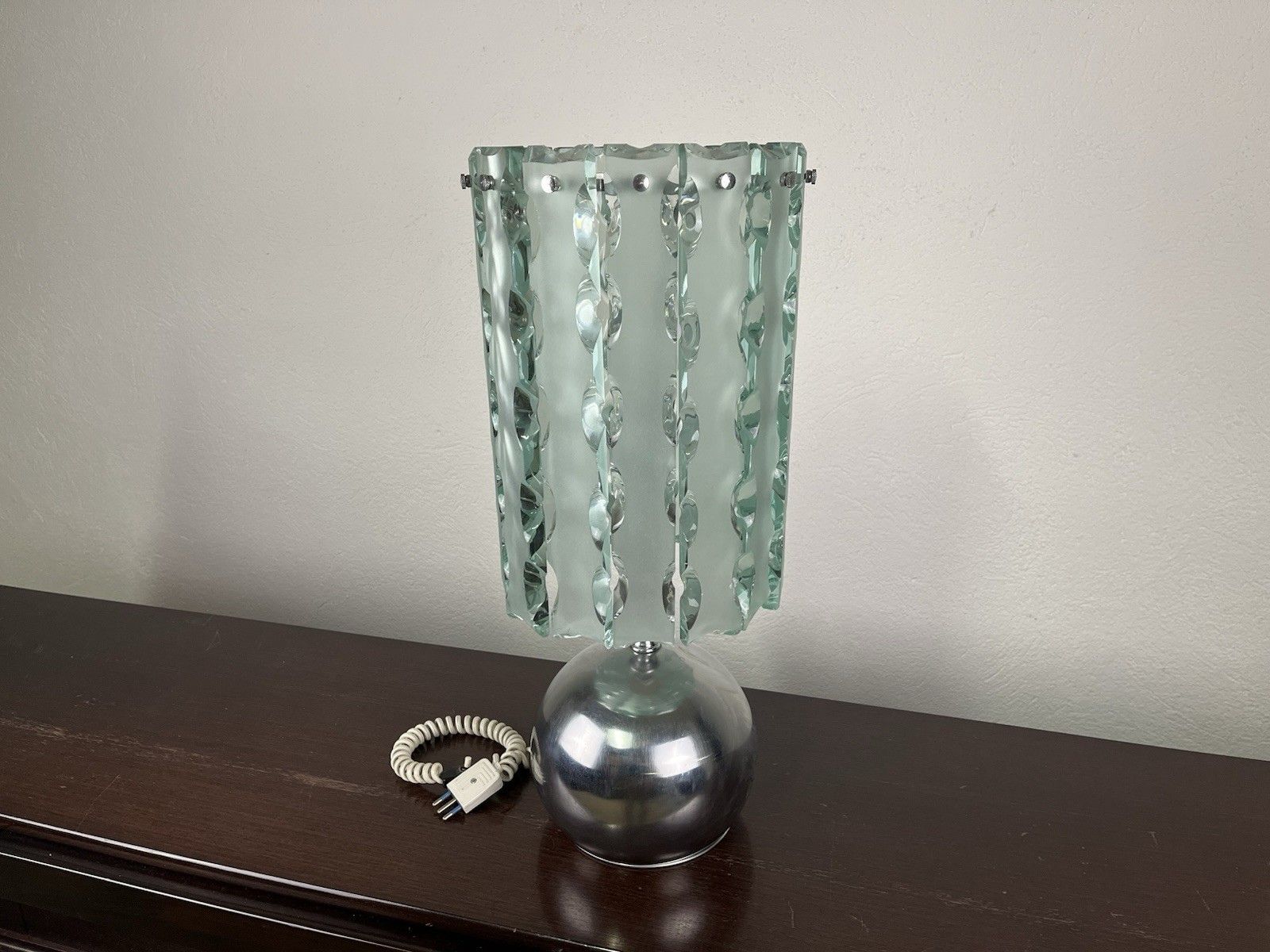 photo buy Fontana Arte Max Ingrand 70’s Vintage Design Ground Glass Lamp