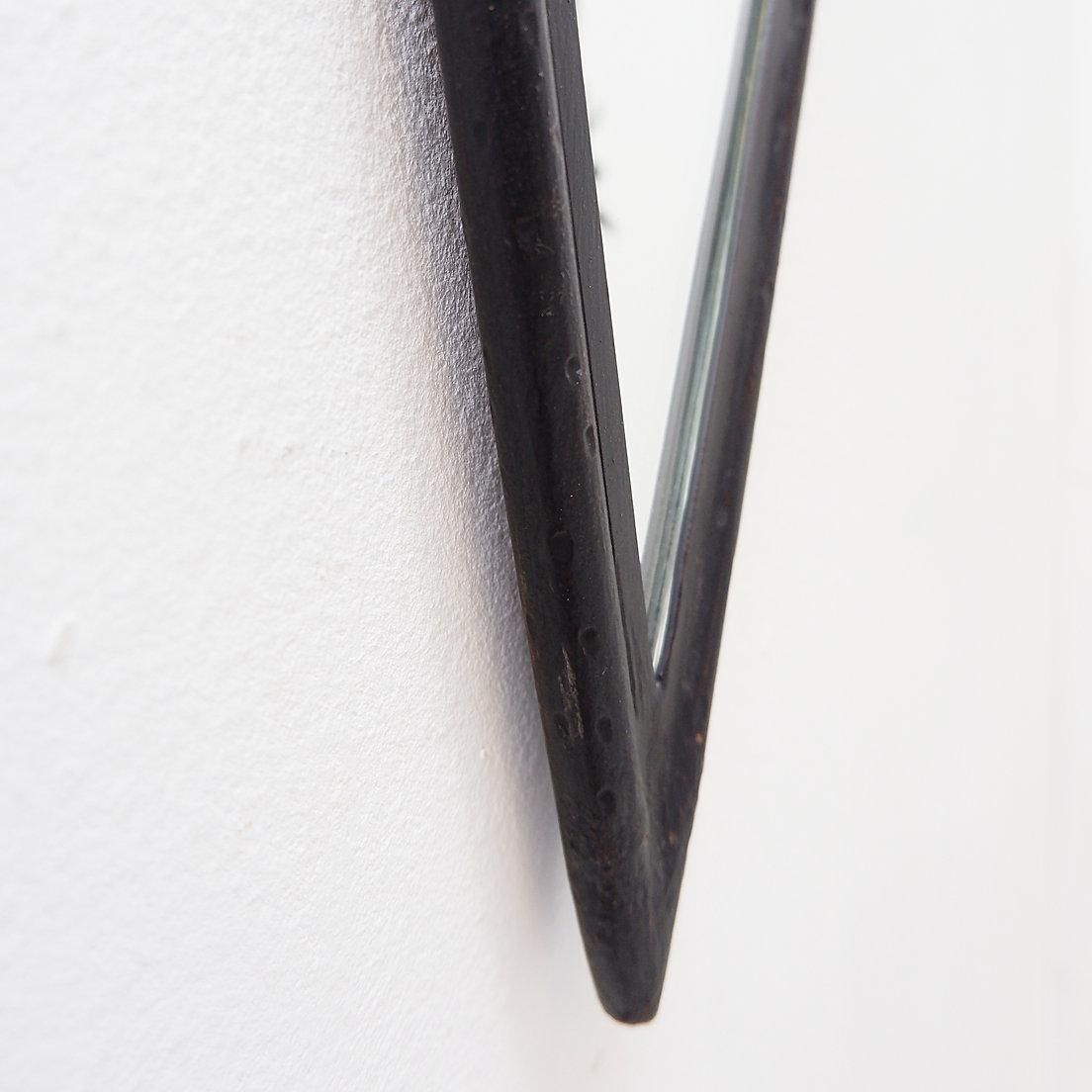 photo for sale Modern Oval Mirror By Deknudt, Thin Metal Frame, 20th Century