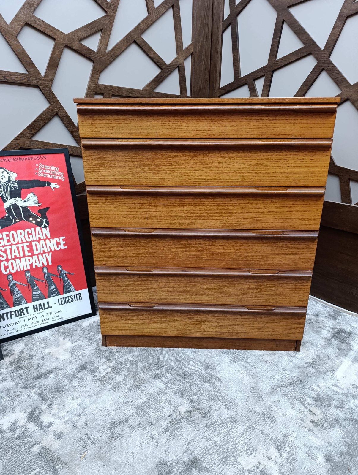 Striking Avalon Teak Tall Chest Of Drawers – Mid Century Modern