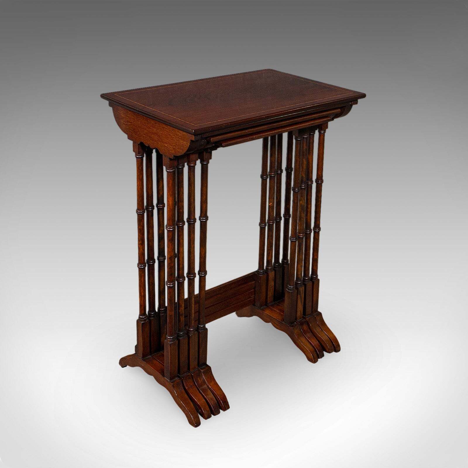 Antique Quartetto Of Nesting Tables, English, Set Of 4, Occasional, Edwardian photo furniture