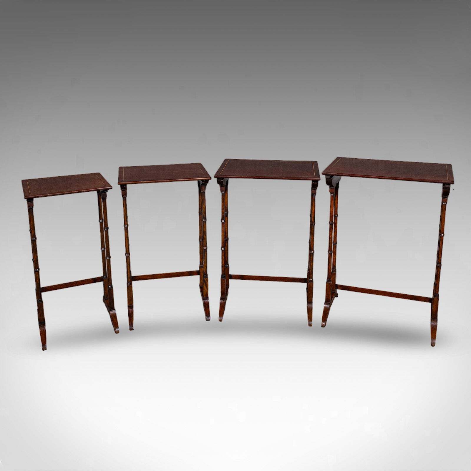 Antique Quartetto Of Nesting Tables, English, Set Of 4, Occasional, Edwardian photo for sale