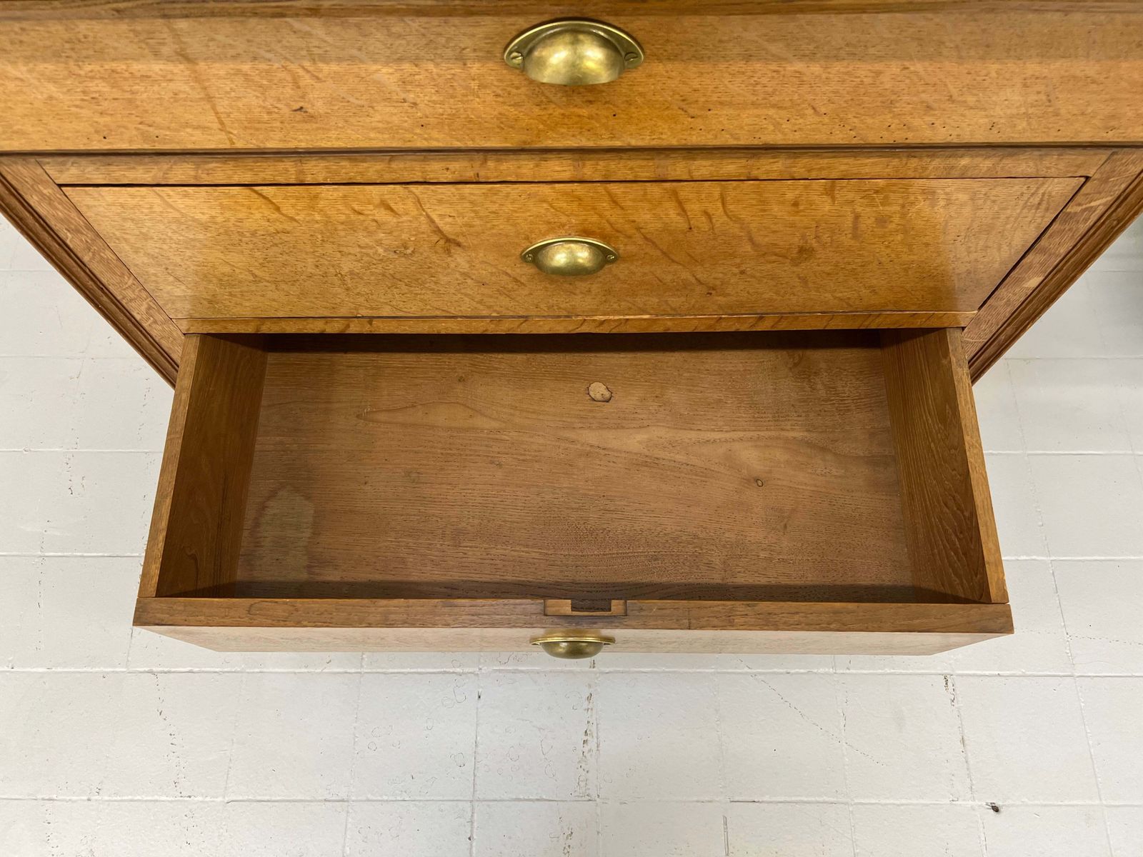 Furniture Solid Oak Chest Of Drawers With Cup Handles photo