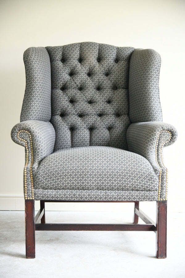 Georgian Style Wing Arm Chair, Early 20th Century photo furniture