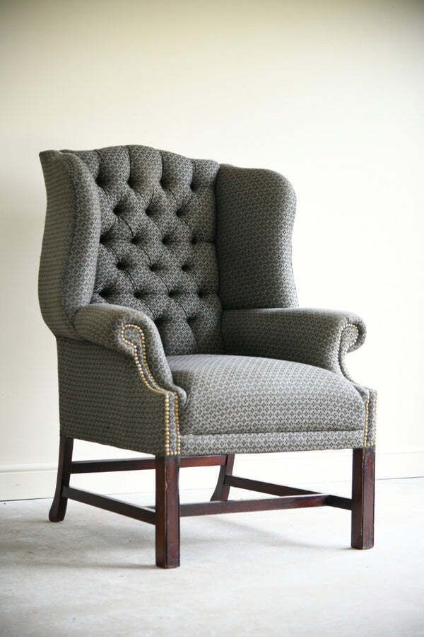 photo for sale Georgian Style Wing Arm Chair, Early 20th Century