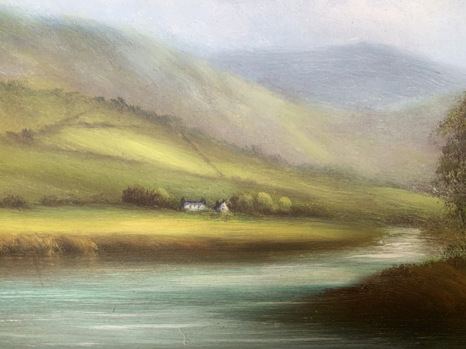 Landscape Oil Painting 'Misty Morning' Original 20th Century Art photo buy