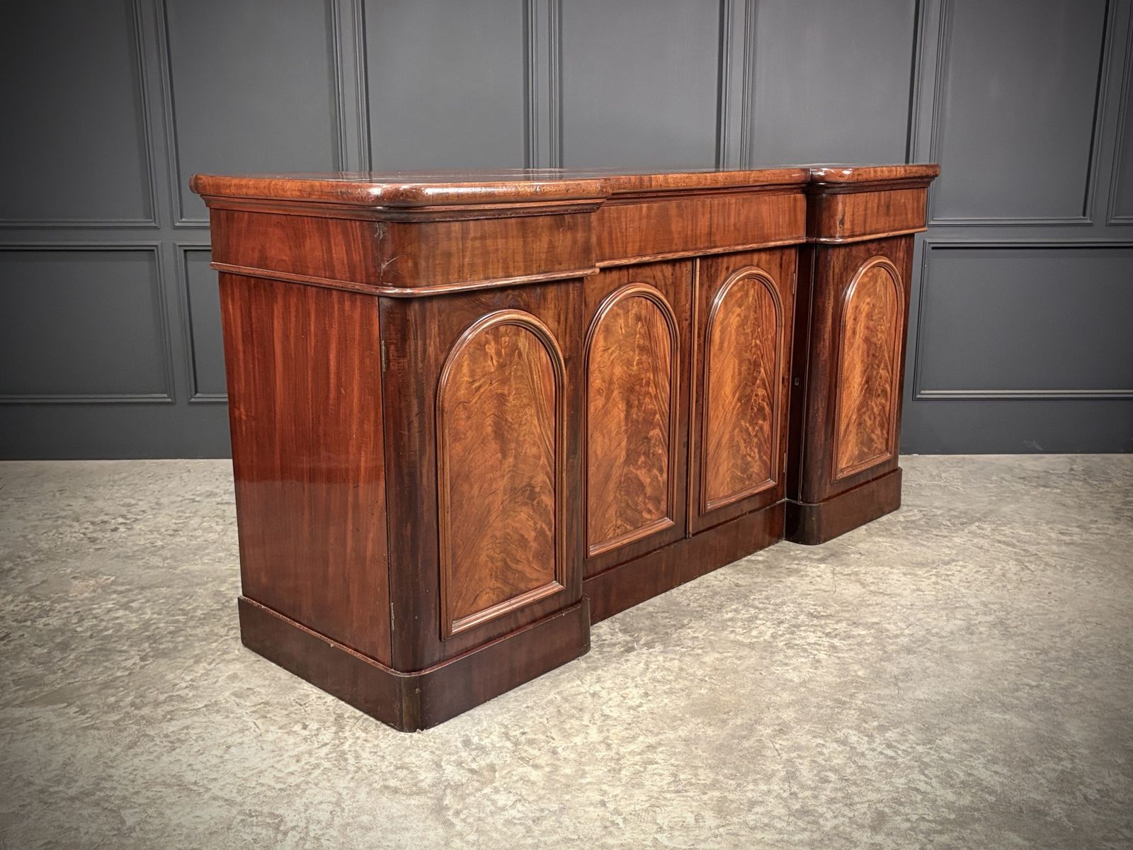 Victorian Mahogany Inverted Breakfront Sideboard photo for sale
