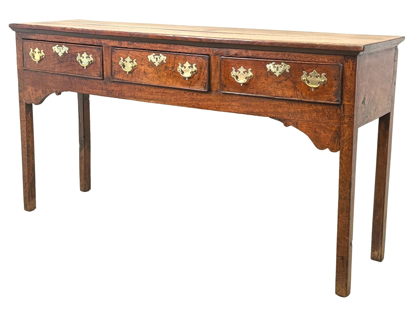 Small 18th Century English Oak Dresser Base (England, Circa 1750)