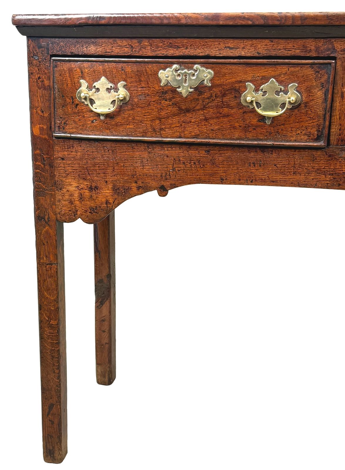 Small 18th Century English Oak Dresser Base (England, Circa 1750) photo vintage