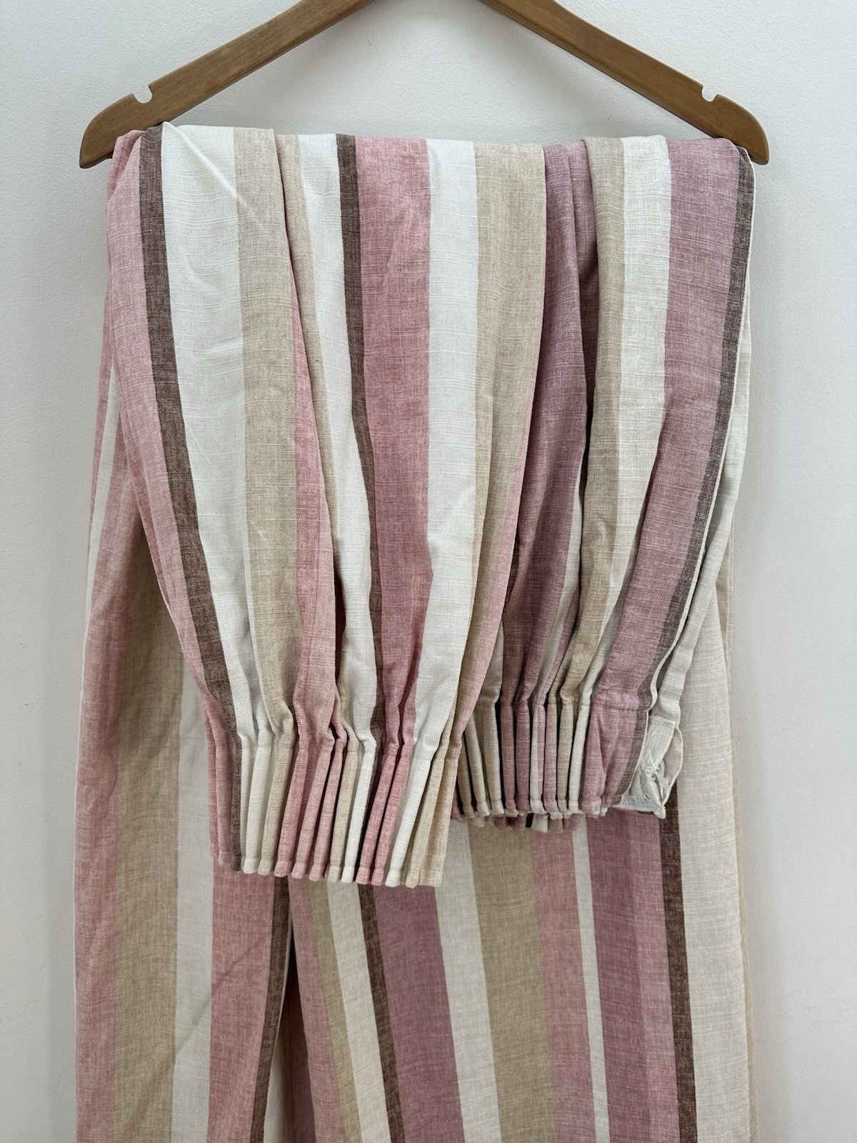 photo furniture Laura Ashley Awning Stripe Curtains Raspberry 100% Cotton Pencil