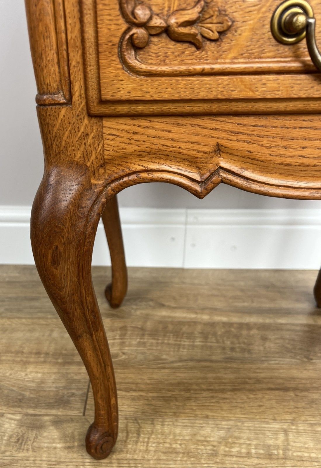 Pair Of  Bedside Tables Vintage French Louis Oak Nightstands Cabinets Lot 4866 photo buy