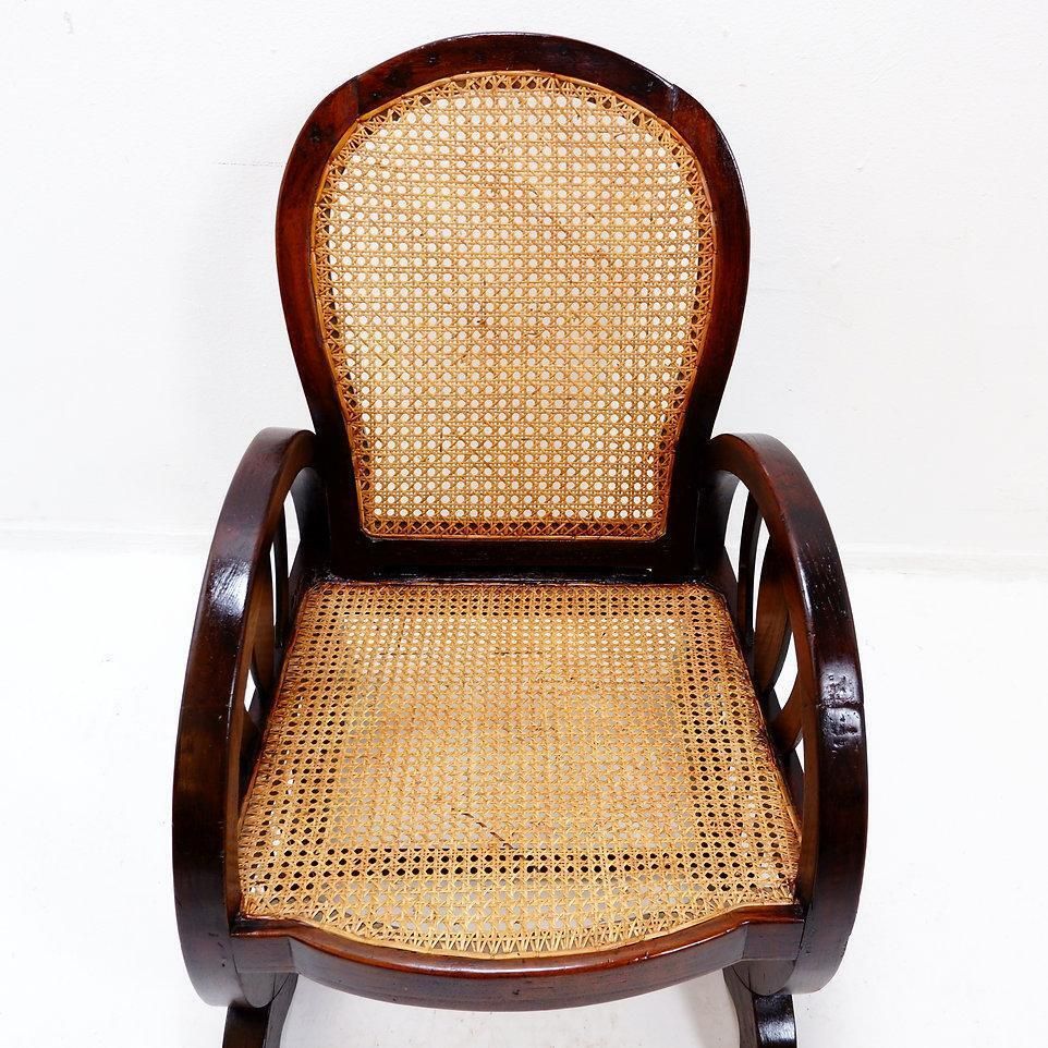 Art Deco Armchairs In Wood, Sitting And Back In Caning, Circa 1930s photo vinterior