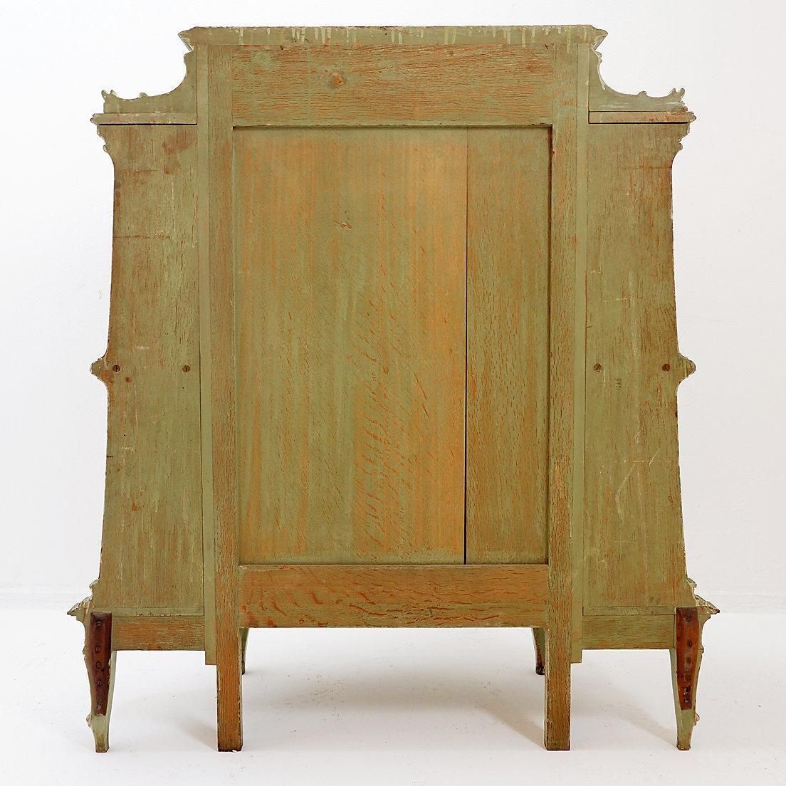 Venetian Baroque Curved Cabinet With Pastoral Scene   Circa 1900. photo Furniture