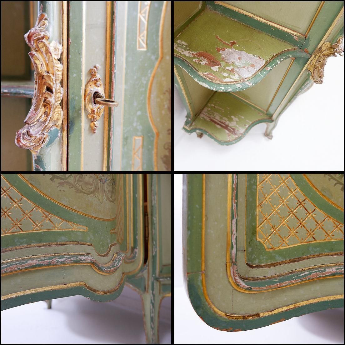 photo vinterior Venetian Baroque Curved Cabinet With Pastoral Scene   Circa 1900.